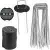 ZOLGINAH 40 Pcs Piquets De Jardin, Sardine Bache Avec 40 Rondelles, Piquets De Fixation Pour Bàche Toile Paillage, Tissu De Mauvaises Herbes, Feuilles De Sol Tente 15*4cm