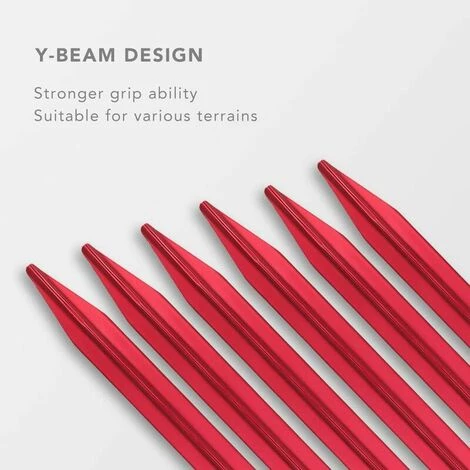 Zhuoxuan Piquets Tente, Sardines Tente Camping Avec Pochette De Rangement, Lot De 10(rouge) 4 Zhuoxuan Piquets Tente, Sardines Tente Camping Avec Pochette De Rangement, Lot De 10(rouge) - Image 2