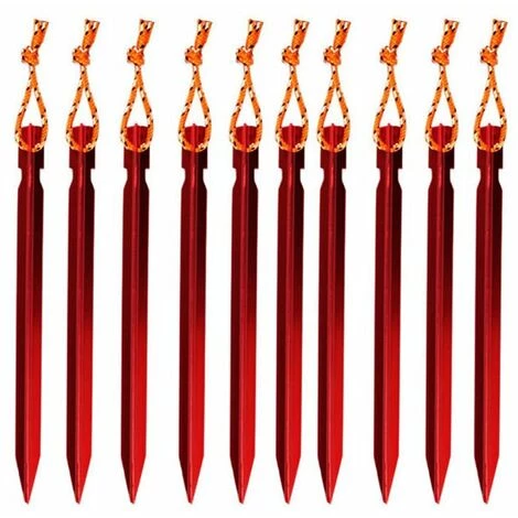 Zhuoxuan Piquets Tente, Sardines Tente Camping Avec Pochette De Rangement, Lot De 10(rouge) 7 Zhuoxuan Piquets Tente, Sardines Tente Camping Avec Pochette De Rangement, Lot De 10(rouge) - Image 5