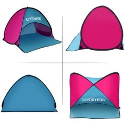 TANCYCO Abri De Tente De Plage Extérieur Instantané Multicolore Mini Parasol De Plage Avec Sac De Transport, Bleu Et Rouge 9 TANCYCO Abri De Tente De Plage Extérieur Instantané Multicolore Mini Parasol De Plage Avec Sac De Transport, Bleu Et Rouge -Tente de réception Soldes 61248481 3