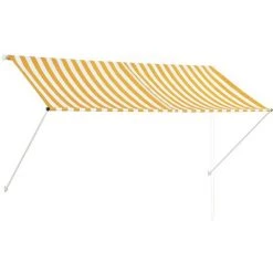 SUPERMARKET Auvent Rétractable Jaune Et Blanc 250x150 Cm -Tente de réception Soldes 61303552 2