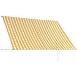 SUPERMARKET Auvent Rétractable Jaune Et Blanc 250x150 Cm -Tente de réception Soldes 61303552 5