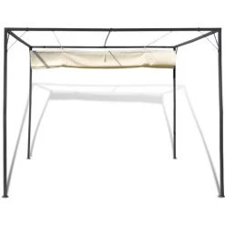 SUPERMARKET Chapiteau De Jardin Avec Auvent Rétractable Naturel -Tente de réception Soldes 61305408 5