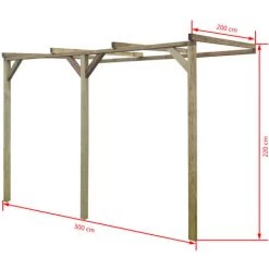 SUPERMARKET Pergola à Appentis Bois 2 X 3 X 2,2 M -Tente de réception Soldes 61305463 4