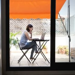 Relaxdays Auvent Pour Balcon, Hauteur Réglable, Sans Percer, Anti-UV, 200 X 120 Cm, Orange-gris 10 Relaxdays Auvent Pour Balcon, Hauteur Réglable, Sans Percer, Anti-UV, 200 X 120 Cm, Orange-gris -Tente de réception Soldes 61314157 4