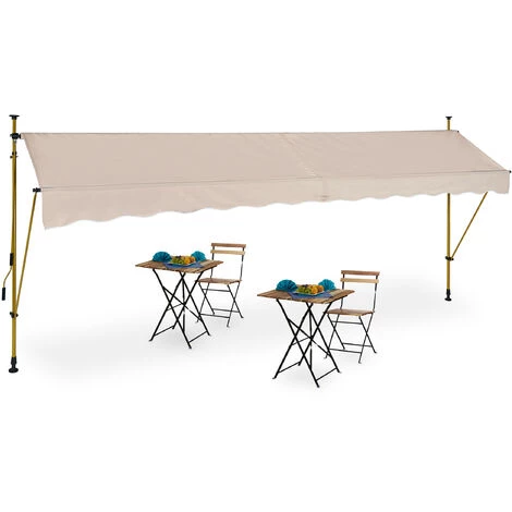 Relaxdays Auvent Pour Balcon, Hauteur Réglable, Sans Percer, Anti-UV, 400 X 120 Cm, Sable 3 Relaxdays Auvent Pour Balcon, Hauteur Réglable, Sans Percer, Anti-UV, 400 X 120 Cm, Sable