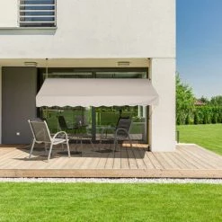 Relaxdays Auvent Pour Balcon, Hauteur Réglable, Sans Percer, Anti-UV, 400 X 120 Cm, Sable 9 Relaxdays Auvent Pour Balcon, Hauteur Réglable, Sans Percer, Anti-UV, 400 X 120 Cm, Sable -Tente de réception Soldes 61314241 3