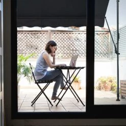 Relaxdays Auvent Pour Balcon, Hauteur Réglable, Sans Percer, Anti-UV, 350 Cm De Large, Anthracite-gris -Tente de réception Soldes 61314367 4