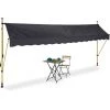 Relaxdays Auvent Pour Balcon, Hauteur Réglable, Sans Percer, Anti-UV, 400 X 120 Cm, Anthracite-doré