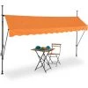 Relaxdays Auvent Pour Balcon, Hauteur Réglable, Sans Percer, Anti-UV, 350 X 120 Cm, Orange-gris -Tente de réception Soldes 61314475 1