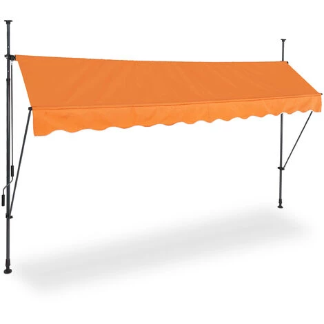 Relaxdays Auvent Pour Balcon, Hauteur Réglable, Sans Percer, Anti-UV, 350 X 120 Cm, Orange-gris 4 Relaxdays Auvent Pour Balcon, Hauteur Réglable, Sans Percer, Anti-UV, 350 X 120 Cm, Orange-gris - Image 2