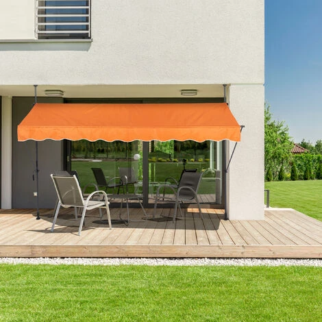 Relaxdays Auvent Pour Balcon, Hauteur Réglable, Sans Percer, Anti-UV, 350 X 120 Cm, Orange-gris 5 Relaxdays Auvent Pour Balcon, Hauteur Réglable, Sans Percer, Anti-UV, 350 X 120 Cm, Orange-gris - Image 3
