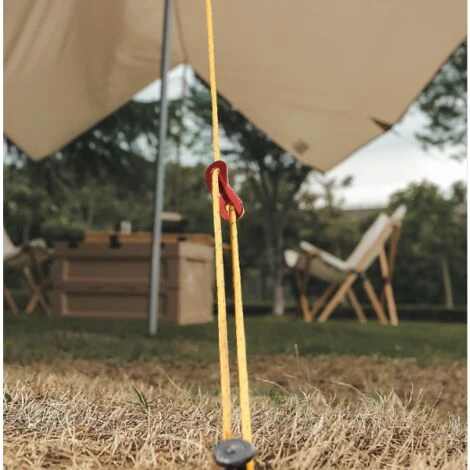 ELLE Corde De Tente Réfléchissante, Corde De Guidage De Tente Légère Avec Boucle Réglable, Parfaite Pour La Tente D'Auvent De Randonnée De Camping Longueur De La Corde 4 Mètres Jaune Clair 5 ELLE Corde De Tente Réfléchissante, Corde De Guidage De Tente Légère Avec Boucle Réglable, Parfaite Pour La Tente D'Auvent De Randonnée De Camping Longueur De La Corde 4 Mètres Jaune Clair - Image 3
