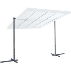FIMEI Tonnelle Avec Toit Coulissant Inclinable 350x253x196 Cm Crème