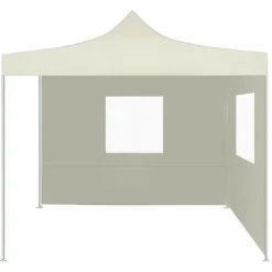 FIMEI Tente Pliable Avec 2 Parois 3 X 3 M Crème -Tente de réception Soldes 61382427 2