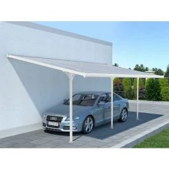 VENTE-UNIQUE.COM Carport Pergola Adossé En Aluminium 18,8 M² Blanc ALVARO - Blanc 7 VENTE-UNIQUE.COM Carport Pergola Adossé En Aluminium 18,8 M² Blanc ALVARO - Blanc -Tente de réception Soldes 61474990 2