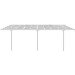 VENTE-UNIQUE.COM Carport Pergola Adossé En Aluminium 18,8 M² Blanc ALVARO - Blanc 9 VENTE-UNIQUE.COM Carport Pergola Adossé En Aluminium 18,8 M² Blanc ALVARO - Blanc -Tente de réception Soldes 61474990 4