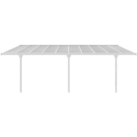VENTE-UNIQUE.COM Carport Pergola Adossé En Aluminium 18,8 M² Blanc ALVARO - Blanc 6 VENTE-UNIQUE.COM Carport Pergola Adossé En Aluminium 18,8 M² Blanc ALVARO - Blanc - Image 4