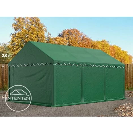 INTENT24.FR INTENT24 Abri / Tente De Stockage ECONOMY - 4 X 6 M En Vert Fonce - Toile PVC Env. 500g/m² Imperméable / Protection Contre Les Rayons UV (80+) / Structure Robuste En Acier Galvanisé - Vert 4 INTENT24.FR INTENT24 Abri / Tente De Stockage ECONOMY - 4 X 6 M En Vert Fonce - Toile PVC Env. 500g/m² Imperméable / Protection Contre Les Rayons UV (80+) / Structure Robuste En Acier Galvanisé - Vert - Image 2