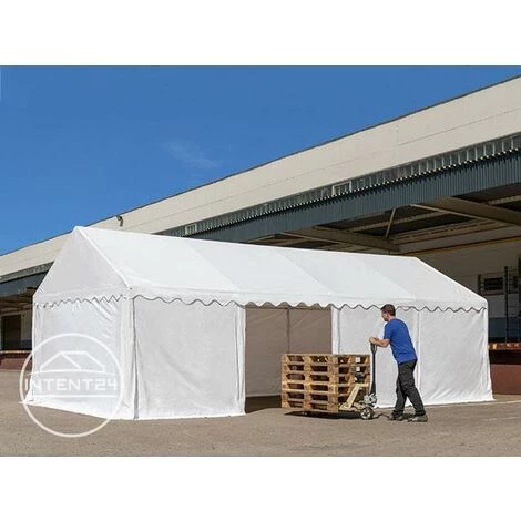 INTENT24.FR INTENT24 Abri / Tente De Stockage ECONOMY - 4 X 6 M En Vert Fonce - Toile PVC Env. 500g/m² Imperméable / Protection Contre Les Rayons UV (80+) / Structure Robuste En Acier Galvanisé - Vert 6 INTENT24.FR INTENT24 Abri / Tente De Stockage ECONOMY - 4 X 6 M En Vert Fonce - Toile PVC Env. 500g/m² Imperméable / Protection Contre Les Rayons UV (80+) / Structure Robuste En Acier Galvanisé - Vert - Image 4