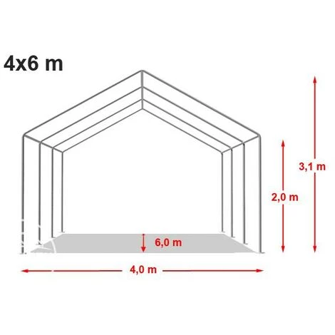 INTENT24.FR INTENT24 Abri / Tente De Stockage ECONOMY - 4 X 6 M En Vert Fonce - Toile PVC Env. 500g/m² Imperméable / Protection Contre Les Rayons UV (80+) / Structure Robuste En Acier Galvanisé - Vert 7 INTENT24.FR INTENT24 Abri / Tente De Stockage ECONOMY - 4 X 6 M En Vert Fonce - Toile PVC Env. 500g/m² Imperméable / Protection Contre Les Rayons UV (80+) / Structure Robuste En Acier Galvanisé - Vert - Image 5