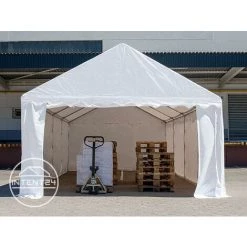 CARPASOL INTENT24 Abri / Tente De Stockage ECONOMY - 4 X 8 M En Vert Fonce - Toile PVC Env. 500g/m² Imperméable / Protection Contre Les Rayons UV (80+) / Structure Robuste En Acier Galvanisé - Vert -Tente de réception Soldes 6166022 3