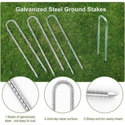 GRID COOL Lot De 6 Trampolines En J En Acier Galvanisé Pour Tentes De Camping 8mm X 30cm -Tente de réception Soldes 61661769 2