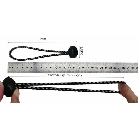 GRID COOL Cordon élastique En Caoutchouc (noir 140 Mm) Avec Boule Pour Tentes, Bâches, Affiches 4 GRID COOL Cordon élastique En Caoutchouc (noir 140 Mm) Avec Boule Pour Tentes, Bâches, Affiches - Image 2