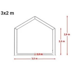 INTENT24.FR Abri / Tente De Stockage ECONOMY - 3 X 2 M En Blanc - Toile PVC Env. 500g/m² Imperméable / Protection Contre Les Rayons UV (80+) / Structure Robuste En Acier Galvanisé - Blanc -Tente de réception Soldes 6305743 5