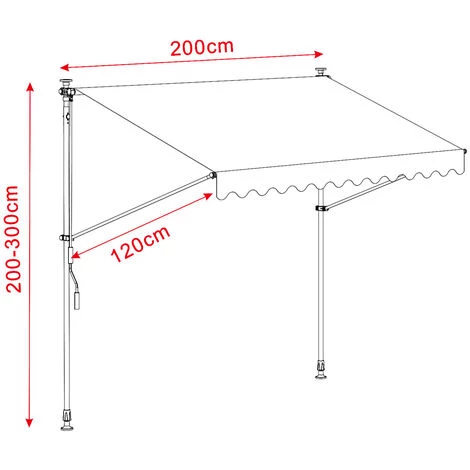 Store Banne Manuel Marquise Jardin Balcon Terrasse Auvent Télescopique 200 Cm Bleu Blanc Kingpower 4 Store Banne Manuel Marquise Jardin Balcon Terrasse Auvent Télescopique 200 Cm Bleu Blanc Kingpower – Image 2