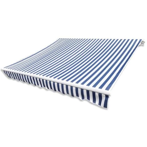SUPERMARKET Toile D'auvent Bleu Et Blanc 450x300 Cm 4 SUPERMARKET Toile D'auvent Bleu Et Blanc 450x300 Cm – Image 2