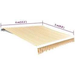 SUPERMARKET Tissu D'auvent Jaune Tournesol/blanc 4x3 M (cadre Non Inclus) -Tente de réception Soldes 63650249 5
