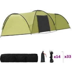 SUPERMARKET Tente Igloo De Camping 650x240x190 Cm 8 Personnes Vert -Tente de réception Soldes 63652564 2
