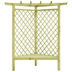 SUPERMARKET Pergola D'angle Avec Siège 130x130x197 Cm Pin Imprégné -Tente de réception Soldes 63662484 2