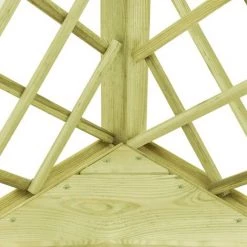 SUPERMARKET Pergola D'angle Avec Siège 130x130x197 Cm Pin Imprégné -Tente de réception Soldes 63662484 4