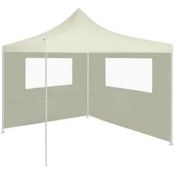 SUPERMARKET Paroi Latérale De Belvédère Avec Fenêtres 4x2 M Crème -Tente de réception Soldes 63664624 2