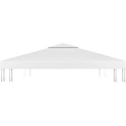 SUPERMARKET Toile De Toit De Belvédère 2 Niveaux 310 G/m² 3x3 M Blanc -Tente de réception Soldes 63666610 3