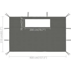 SUPERMARKET Parois Latérales De Belvédère Avec Fenêtres 2 Pcs Anthracite SUHB-3070427 -Tente de réception Soldes 63668871 5