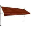 SUPERMARKET Auvent Manuel Rétractable 400 Cm Orange Et Marron -Tente de réception Soldes 63670245 1