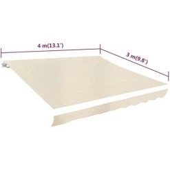 SUPERMARKET Tissu D'auvent Toile Crème 4 X 3 M (cadre Non Inclus) -Tente de réception Soldes 63672219 5