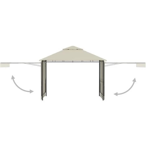 SUPERMARKET Belvédère Avec Double Toits étendus 3x3x2,75 M Crème 180 G/m² 5 SUPERMARKET Belvédère Avec Double Toits étendus 3x3x2,75 M Crème 180 G/m² – Image 3