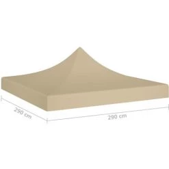 SUPERMARKET Toit De Tente De Réception 3x3 M Beige 270 G/m² -Tente de réception Soldes 63674396 5