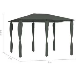 SUPERMARKET Belvédère à Revêtement De Poteaux 3x4x2,6 M Anthracite 160 G/m² -Tente de réception Soldes 63675577 4