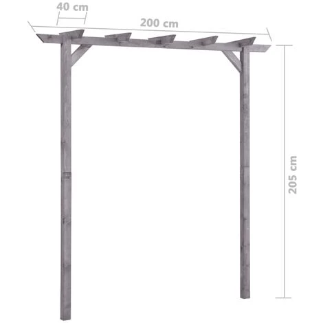 SUPERMARKET Pergola De Jardin Gris 200x40x205 Cm Bois De Pin Imprégné 7 SUPERMARKET Pergola De Jardin Gris 200x40x205 Cm Bois De Pin Imprégné - Image 5