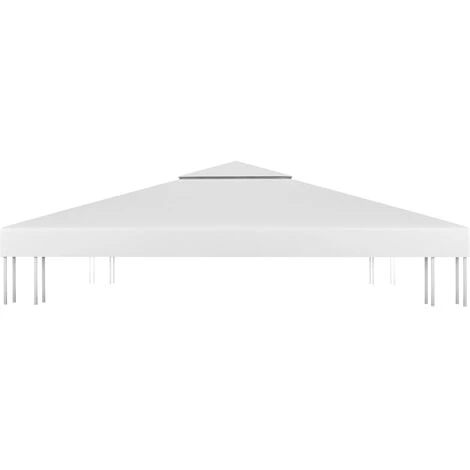 SUPERMARKET Toile De Toit De Belvédère 2 Niveaux 310 G/m² 4x3 M Blanc 6 SUPERMARKET Toile De Toit De Belvédère 2 Niveaux 310 G/m² 4x3 M Blanc - Image 4