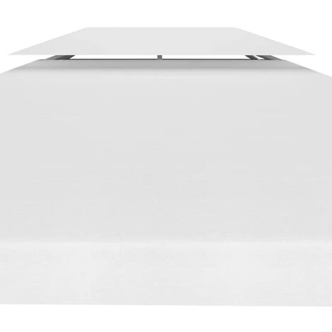 SUPERMARKET Toile De Toit De Belvédère 2 Niveaux 310 G/m² 4x3 M Blanc 7 SUPERMARKET Toile De Toit De Belvédère 2 Niveaux 310 G/m² 4x3 M Blanc - Image 5