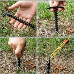 ROSIER 10 Pièces Piquets De Tente En Spirale, Robustes Piquets à Vis De Camping Pour Jardin, Camping, Voyage, Extérieur, 14.5 X 7 Cm Noir——VEBTles 11 ROSIER 10 Pièces Piquets De Tente En Spirale, Robustes Piquets à Vis De Camping Pour Jardin, Camping, Voyage, Extérieur, 14.5 X 7 Cm Noir——VEBTles -Tente de réception Soldes 63707106 5