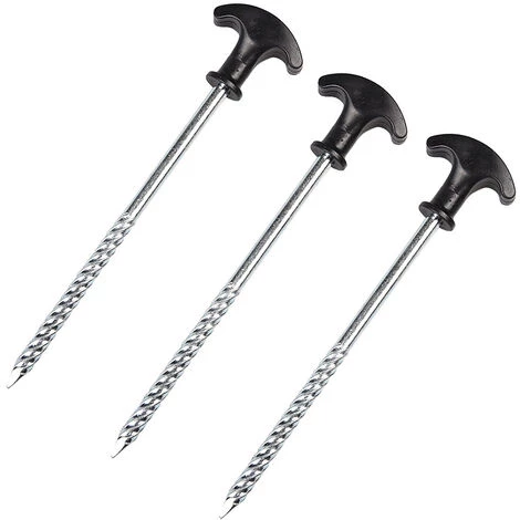 CLEGGFR Piquets De Camping Antirouille, Piquets à Vis De Camping, Tente Pour Sol Dur Et Piquets D'Auvent, Pour Tente Pour Jardin, Camping, Voyage, Extérieur(5 Pièces)LO-Ron 3 CLEGGFR Piquets De Camping Antirouille, Piquets à Vis De Camping, Tente Pour Sol Dur Et Piquets D'Auvent, Pour Tente Pour Jardin, Camping, Voyage, Extérieur(5 Pièces)LO-Ron