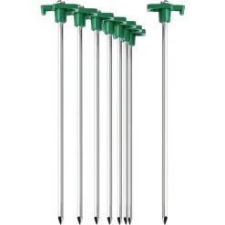PERLE RARE 8X Piquets De Tente En Acier - Piquets Longs Et Durables Avec Monture En Plastique Pour Le Camping