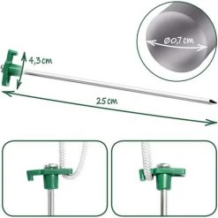 PERLE RARE 8X Piquets De Tente En Acier - Piquets Longs Et Durables Avec Monture En Plastique Pour Le Camping -Tente de réception Soldes 63734085 4